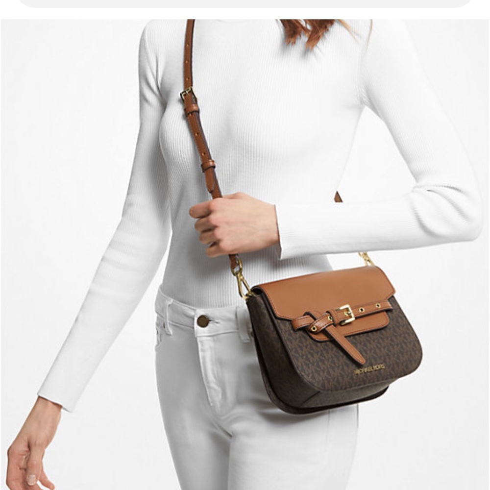Michael Kors Emelia, small logo Crossbody bag color vanilla/black - Picture 7 of 8